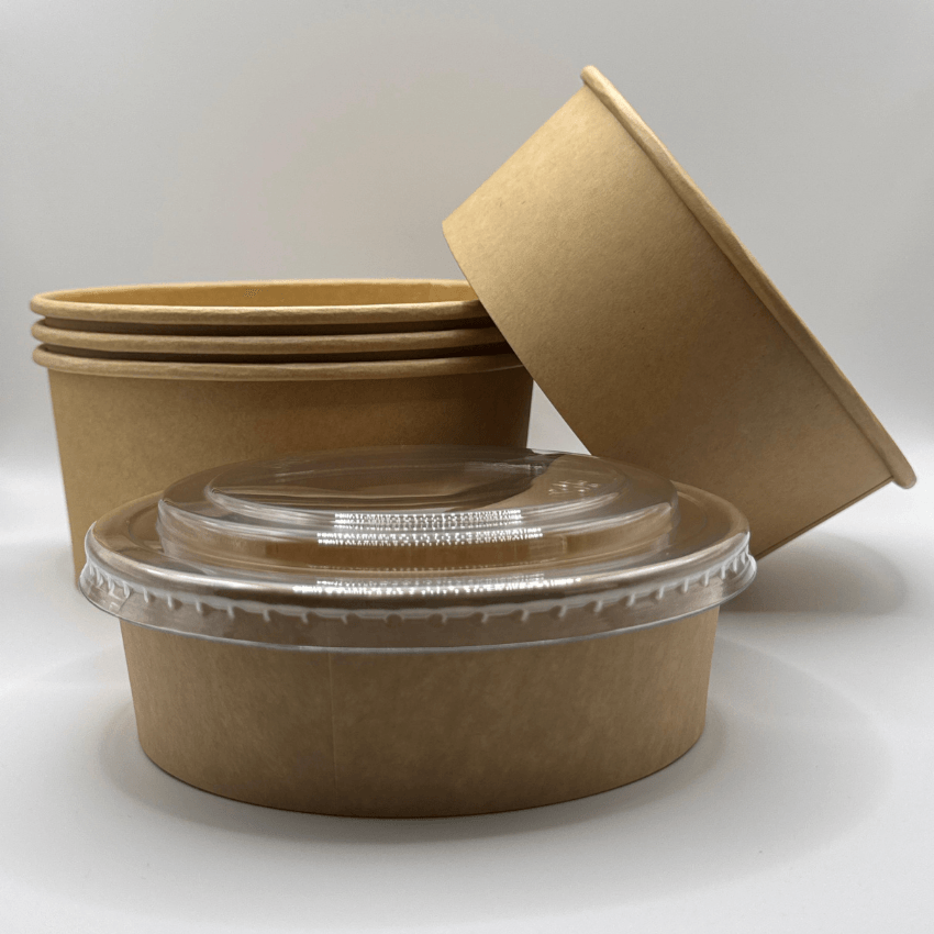 Ensaladera Bowl Papel Kraft Reciclable 1300 ml (50 Unidades) - Yoo2Bio