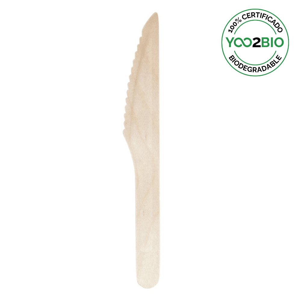 Cuchillo Madera Biodegradable 160mm (1.000 Unidades) - Yoo2Bio