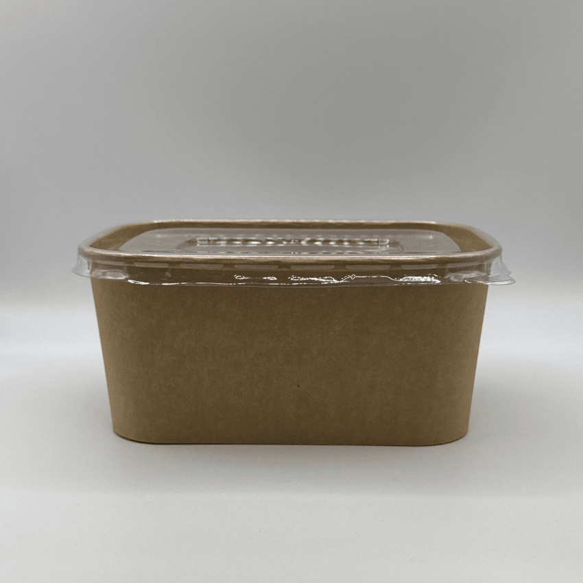 Ensaladera Bowl Rectangular Papel Kraft Biodegradable 1000 ml (300 Unidades) - Yoo2Bio