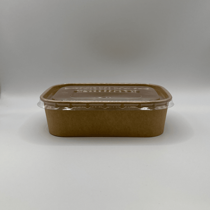 Ensaladera Bowl Rectangular Papel Kraft Biodegradable 500 ml (50 Unidades) - Yoo2Bio