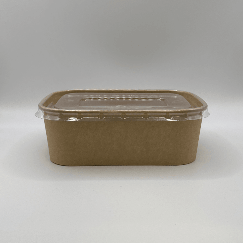 Ensaladera Bowl Rectangular Papel Kraft Biodegradable 650 ml (300 Unidades) - Yoo2Bio