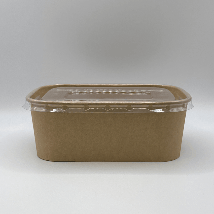 Ensaladera Bowl Rectangular Papel Kraft Biodegradable 750 ml (300 Unidades) - Yoo2Bio