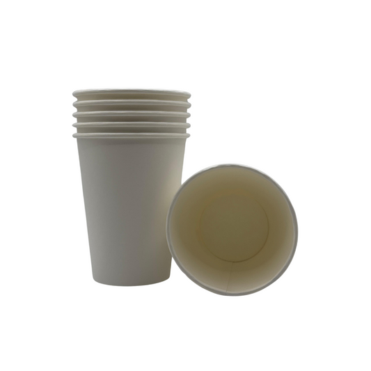 Tapas Blancas para Vasos Cartón Kraft de 12Oz - (1.000 Unidades)