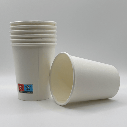 Vasos Cartón Blanco Kraft 8Oz - 240ml (50 Unidades) - Yoo2Bio