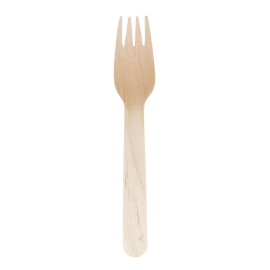 Tenedor Madera Biodegradable 160 mm (1.000 Unidades)