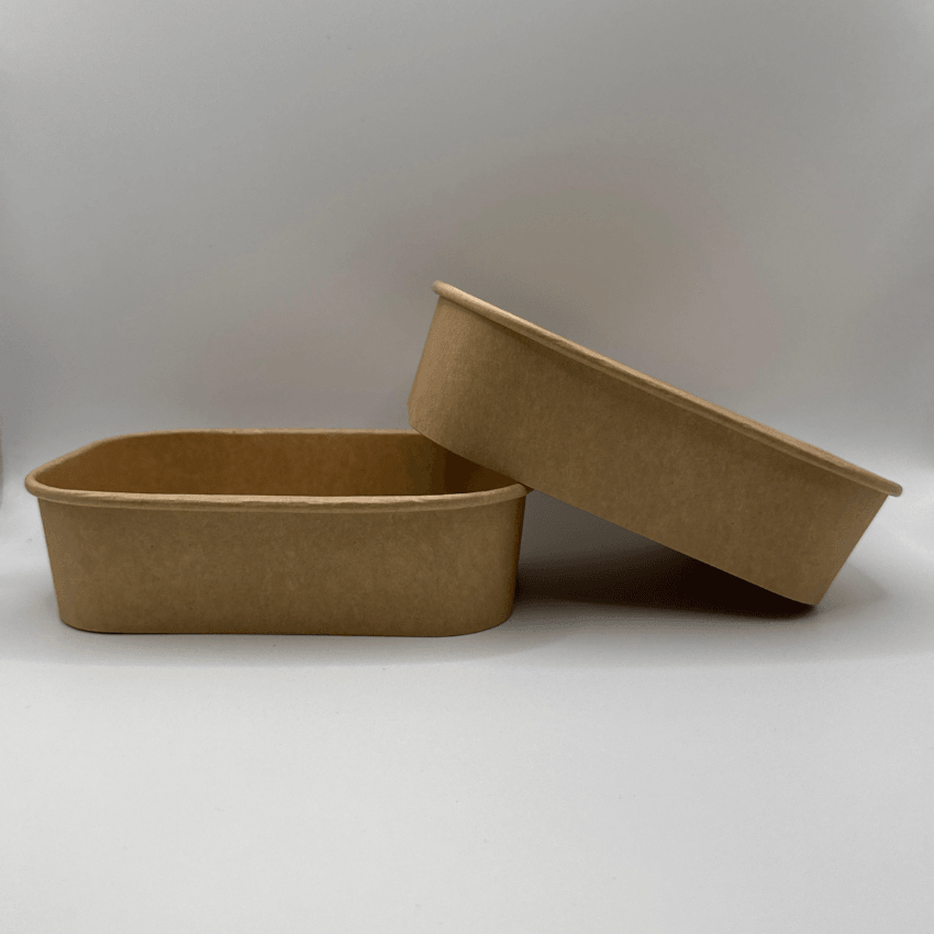 Ensaladera Bowl Rectangular Papel Kraft Biodegradable 500 ml (300 Unidades) - Yoo2Bio