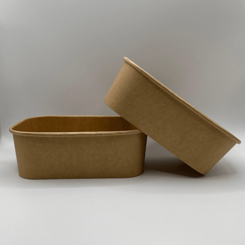 Ensaladera Bowl Rectangular Papel Kraft Biodegradable 650 ml (300 Unidades) - Yoo2Bio