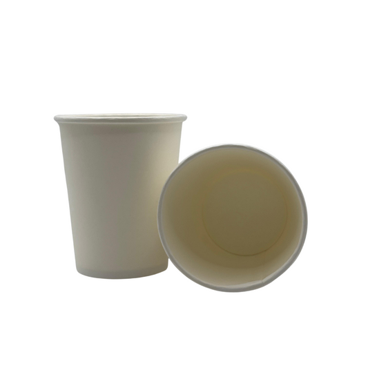 Tapas Blancas para Vasos Cartón Kraft de 8Oz - (1.000 Unidades)