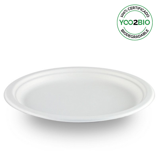 Plato Caña de Azúcar Biodegradable 18 cm