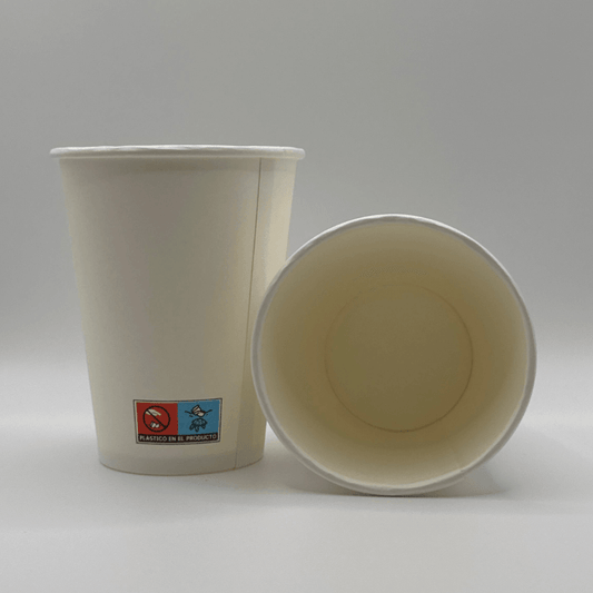 Vasos Cartón Blanco Kraft 12Oz - 350ml (50 Unidades) - Yoo2Bio
