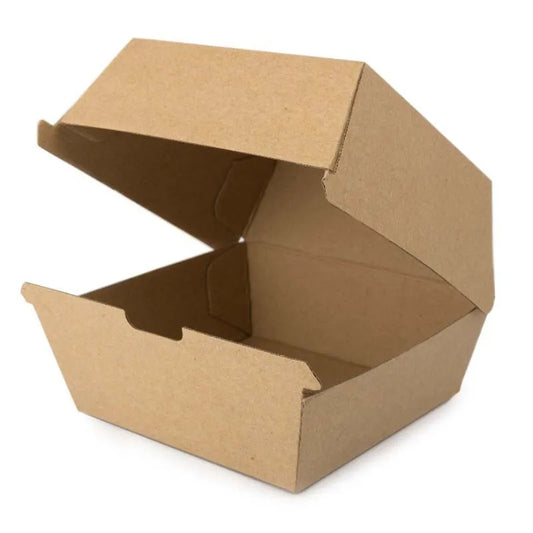 Caja Hamburguesas biodegradable cartón 13,5x12,5x8,5cm