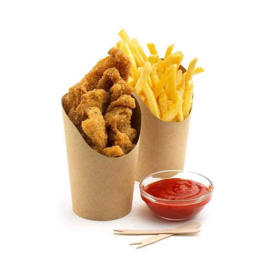 Envases cartón kraft para patatas fritas 480 ml